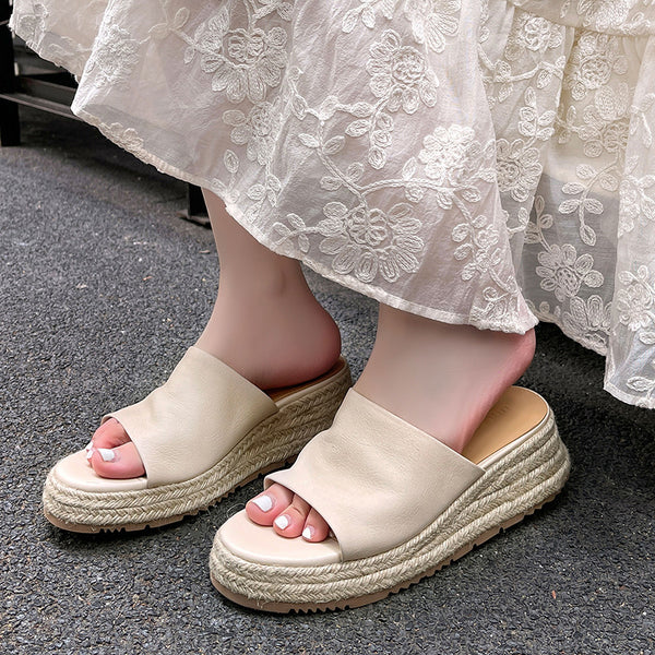 CASUAL PLATFORM WEDGE  ESPADRILLE SANDALS
