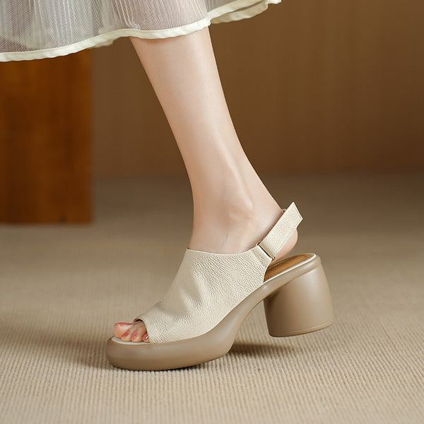 COMFORTABLE PLATFORM HEELS SLIDE SANDALS FOR WOMEN