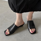 HOLIDAY SIMPLE MID HEEL SLIPPER SANDALS