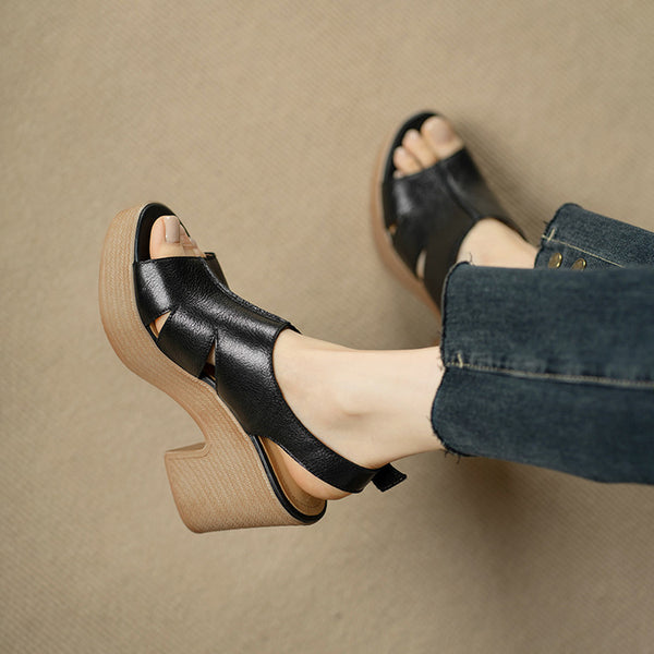 COMFORTABLE HIGH HEEL SANDALS PLATFORM FOR WORK