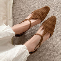 CLASSY CLOSED-TOE KITTEN HEEL SANDALS
