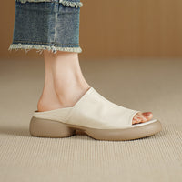 COMFORTABLE FLAT PLATFORM SLIDE SANDALS FOR WOMEN