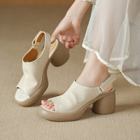 COMFORTABLE PLATFORM HEELS SLIDE SANDALS FOR WOMEN