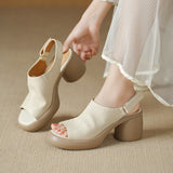 COMFORTABLE PLATFORM HEELS SLIDE SANDALS FOR WOMEN