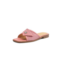SQUARE TOE LADIES FLAT SLIDE SANDALS