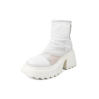 SUMMER HEEL PLATFORM MESH BOOTS FOR WOMEN