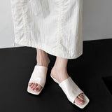 HOLIDAY SIMPLE MID HEEL SLIPPER SANDALS