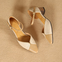 CLOSED-TOE CHUNKY HEEL MARY JANE SANDALS