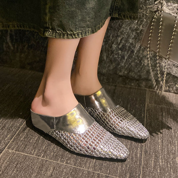 HOLIDAY SIMPLE WOVEN SLIPPER SANDALS