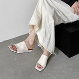 HOLIDAY SIMPLE MID HEEL SLIPPER SANDALS