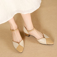 CLOSED-TOE CHUNKY HEEL MARY JANE SANDALS
