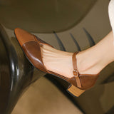 CLOSED-TOE CHUNKY HEEL MARY JANE SANDALS