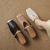 SQUARE TOE CHUNKY HEEL MULE SANDALS