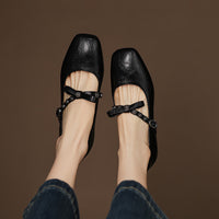 HOT COLOR CHUNKY HEEL MARY JANE SHOES