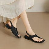 CLASSY SQUARE TOE CHUNKY WOMEN SANDALS