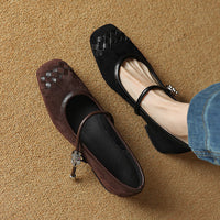 VINTAGE SQUARE TOE CHUNKY HEEL MARY JANES