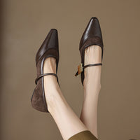 VINTAGE SQUARE TOE LOW HEEL MARY JANES