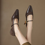 VINTAGE SQUARE TOE LOW HEEL MARY JANES