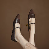 LOW HEEL SQUARE TOE MARY JANES