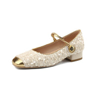CHUNKY HEEL SQUARE TOE MARY JANE