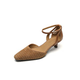 CLOSED-TOE KITTEN HEEL SANDALS FOR WOMEN