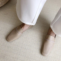 COMFORTABLE SQUARE TOE LOAFERS FLAT