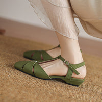 CLASSY CLOSED-TOE SLINGBACK FLAT SANDALS FOR LADIES