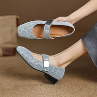 CHUNKY HEEL SQUARE TOE MARY JANE