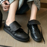 LADIES-CASUAL-FLAT-SNEAKERS-BLACK
