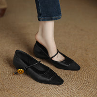 LOW HEEL SQUARE TOE MARY JANES