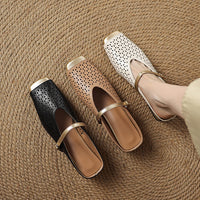 SQUARE TOE CHUNKY HEEL MULE SANDALS FOR WOMEN