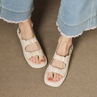 WHITE FLAT SANDALS for WOMEN