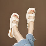 WHITE FLAT SANDALS for WOMEN