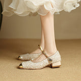 CHUNKY HEEL SQUARE TOE MARY JANE