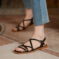 LADIES-FLAT-SANDALS-BLACK