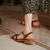 LADIES-FLAT-SANDALS-BROWN