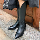 LEATHER-KNEE-HIGH-BOOT-MID-HEEL