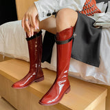 PATENT-LEATHER-FLAT-LONG-BOOTS-RED