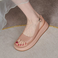 ROUND TOE FLAT PLATFORM SANDALS