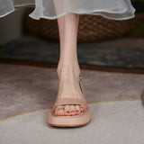 ROUND TOE FLAT PLATFORM SANDALS