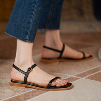 LADIES-FLAT-SANDALS-BLACK