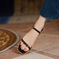 SQUARE TOE FLAT SANDALS