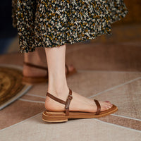 SQUARE TOE FLAT SANDALS