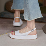 ROUND TOE FLAT PLATFORM SANDALS