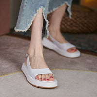 ROUND TOE FLAT PLATFORM SANDALS